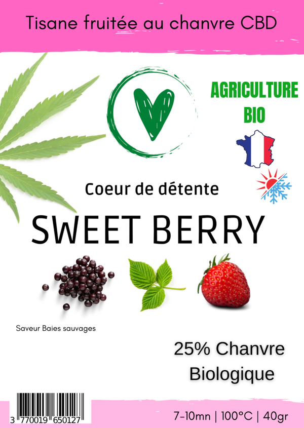 Infusion CBD Tisane fruitée BIO au chanvre | Sweet berry - Saveur baies sauvages