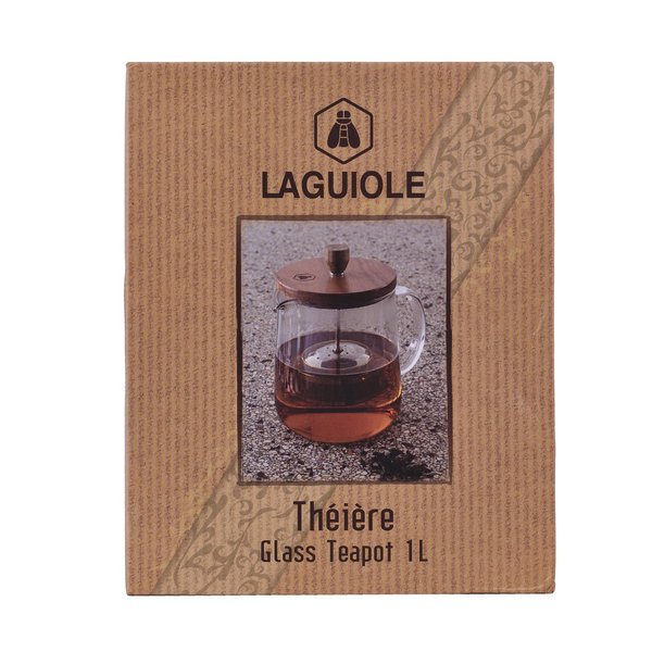 Théière en verre avec infuseur Laguiole 1 litre | Acacia