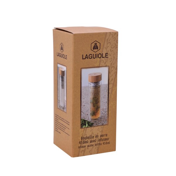 Infuseur en verre 450ml Laguiole | Couvercle en bambou