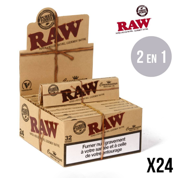 Feuille raw 2 en 1 | slim + tips (filtre) | Boite de 24